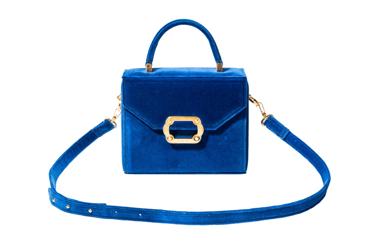 blue velvet bag